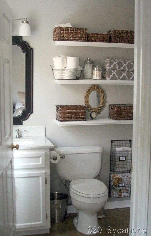 30+ Genius Ideas for Better Small Bathroom Storage • Craving Some Creativity