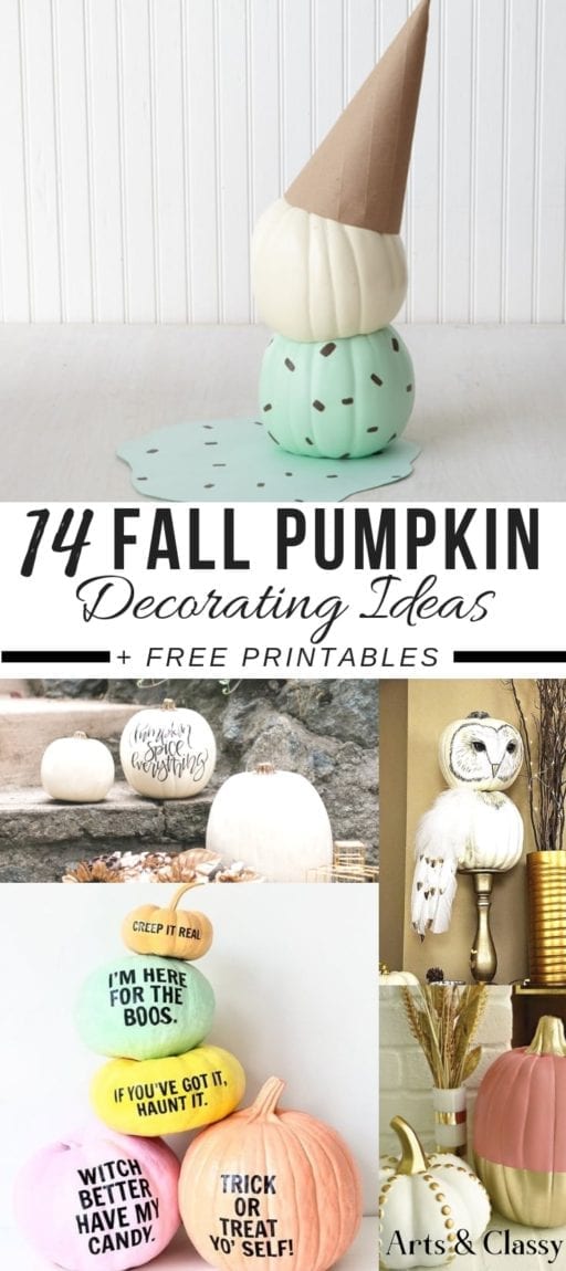 14 Fall Pumpkin Decorating Ideas + Free Pumpkin Spice Printables #falldecor #autumn #homedecorideas #freeprintables