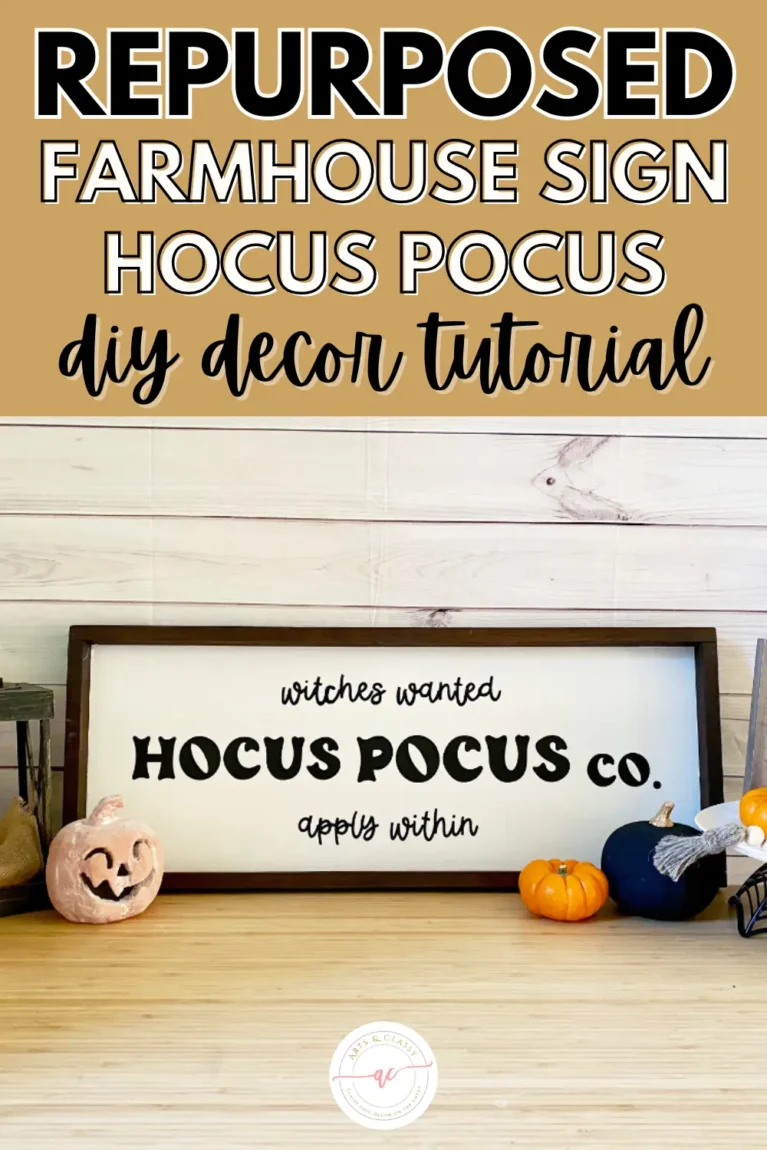 I decided to repurpose an old wood sign and turn it into a fun Hocus Pocus sign to add some festive farmhouse Halloween decor to my home. If you’re looking for a quick and easy way to add some Halloween cheer to your home, then this DIY project is for you!