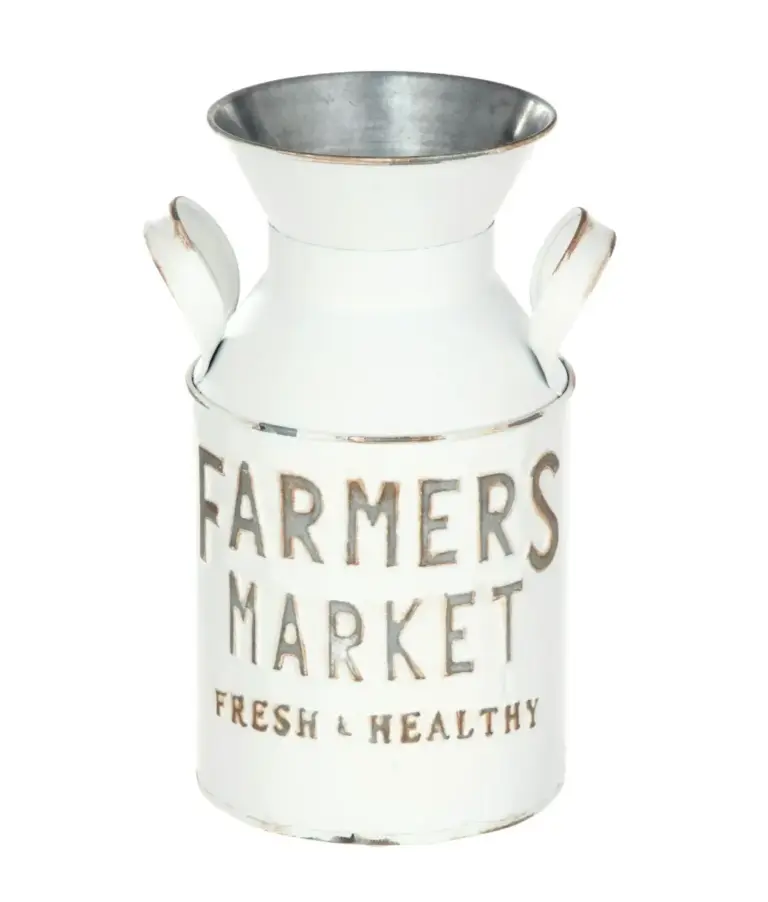 Farmers Market Metal Milk Jug