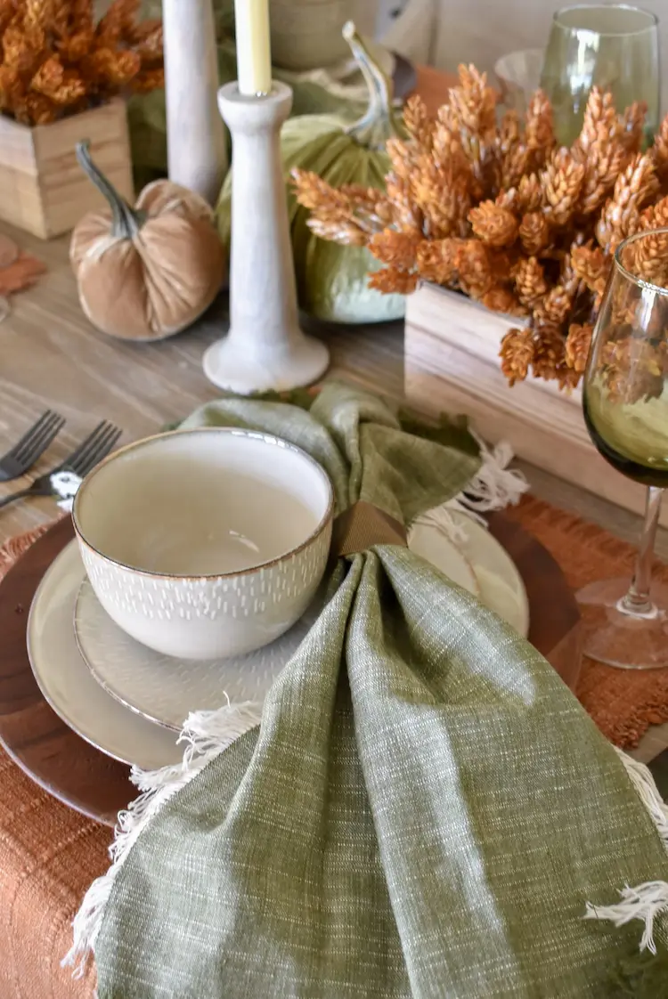 How To Set a Thanksgiving Table in Warm Fall Colors - Sanctuary Home Decor