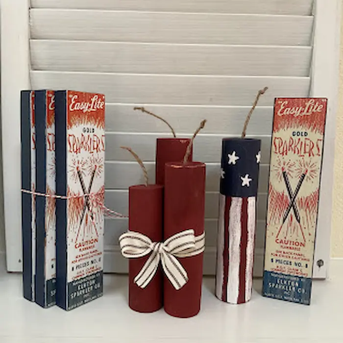 Faux SPARKLER BOX and FIRECRACKERS for the 4TH of JULY