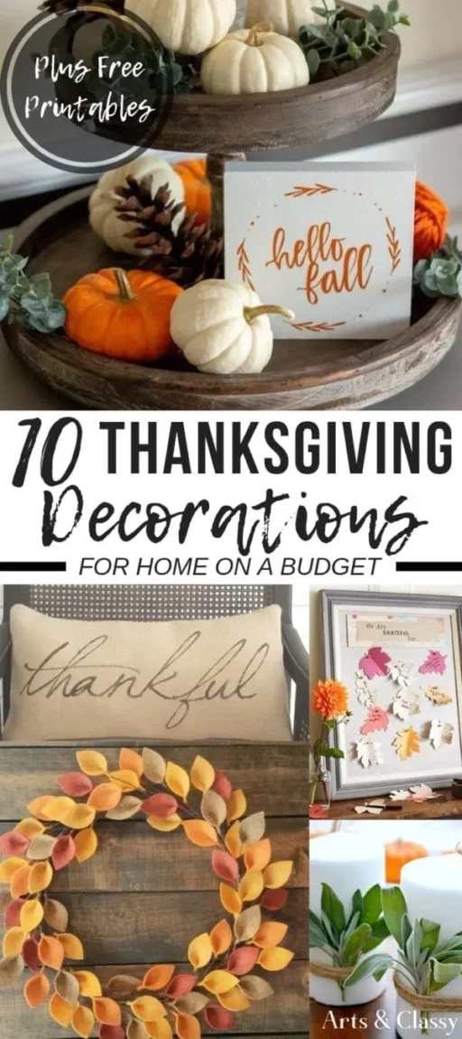 10 Thanksgiving Decor Printables + DIY Projects for Home on a Budget