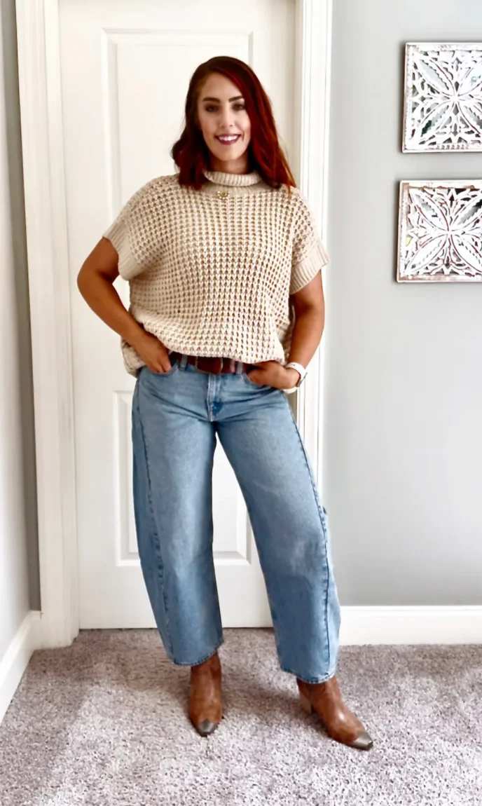 How To Style Barrel Jeans: Add a Belt For Definition