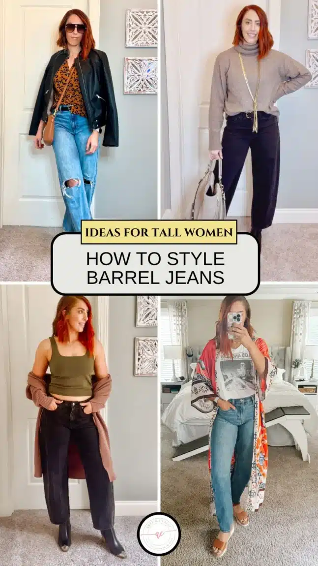 How to Style Barrel Jeans: Outfit Ideas for Tall Women! Discover the best tips for how to style barrel jeans with confidence! From casual brunch looks to chic date night outfits, these trendy jeans are perfect for tall women. Learn how to make them your wardrobe staple with our fun, easy styling ideas!