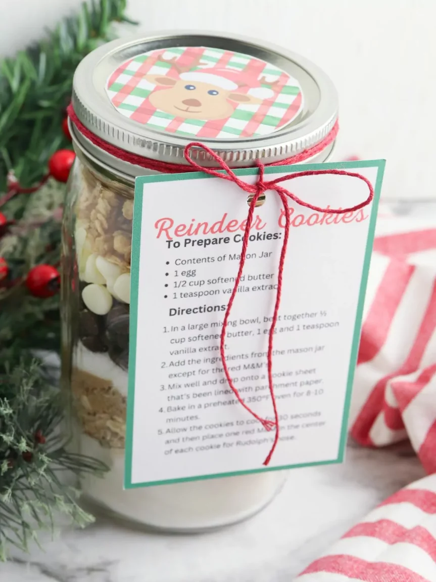 Reindeer Cookies in a Jar