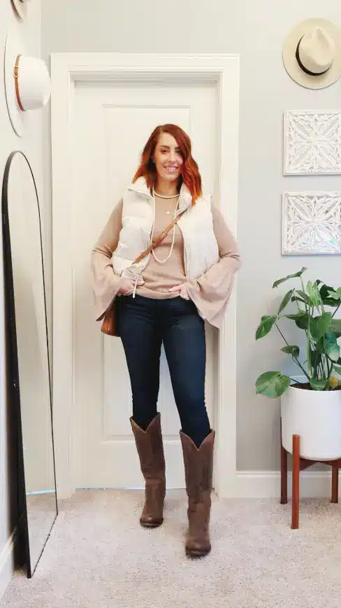 Day 10 of my 31 Days of Closet Magic Challenge combined rustic charm with cozy chic layers. 