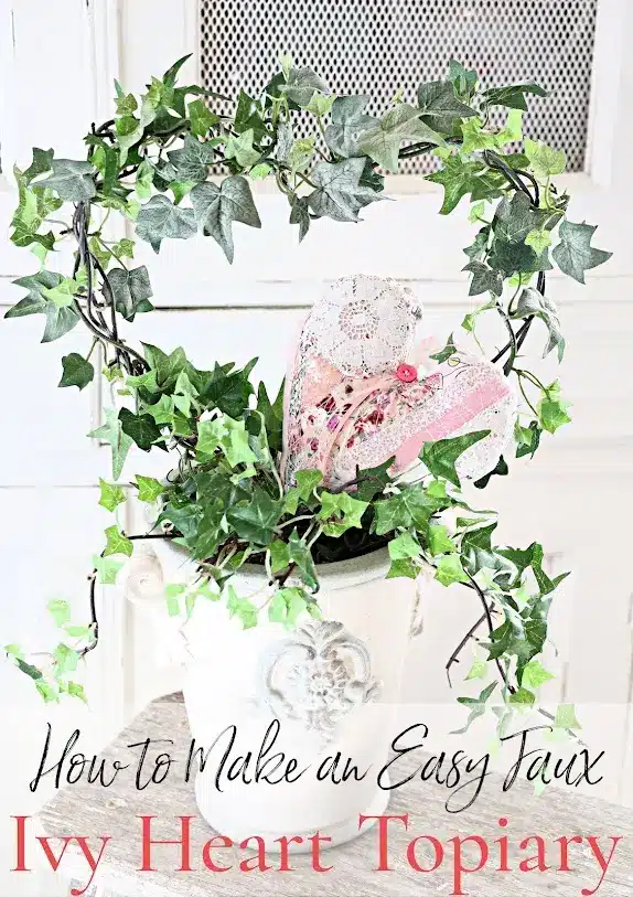 How to Make an Easy Faux Ivy Heart Topiary